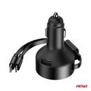 ΦΟΡΤΙΣΤΗΣ ΑΝΑΠΤΗΡΑ 12/24V ΜΕ 1ΘΥΡΑ USB-C 60W ΤΑΧΕΙΑΣ ΦΟΡΤΙΣΗΣ ΜΕ ΕΝΣΩΜΑΤΩΜΕΝΟ ΚΑΛΩΔΙΟ USB C+APPLE LIGHTING ΑΜΙΟ - 1 Τεμ.
