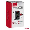 Amio - Φορητός Εκκινητής Μπαταρίας 4 σε 1 τύπου Jump Starter με Κομπρεσέρ Αέρα Φως LED και Powerbank τάση λειτουργίας 12V απόδοσης 7.2Ah 600A για Επιβατικά Αυτοκίνητα - 1 τεμ. (04674/AM)