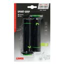 Lampa ΧΕΙΡΟΛΑΒΕΣ ΤΙΜΟΝΙΟΥ ΜΗΧΑΝΗΣ SPORT-GRIP ΜΑΥΡΟ/ΠΡΑΣΙΝΟ (22 mm-12cm/25mm-12,5cm) LAMPA - 2 ΤΕΜ.