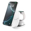 BELKIN WIZ037KQWH ULTRACHARGE 25W QI2 3-IN-1 MAGNETIC CHARGER, WHITE, ROUND