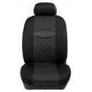 Ημικαλύμματα Εμπρόσθιων Καθισμάτων Αυτοκινήτου από Ύφασμα Χρώματος Μαύρο - Γκρί Καρό 2τμχ