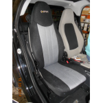 Ημικαλύμματα Αυτοκινήτου από Ύφασμα Αεριζόμενο Τρυπητό R' για Smart Χρώματος Γκρί-Μαύρο Τεμάχια Δύο