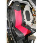 Ημικαλύμματα Αυτοκινήτου από Ύφασμα Αεριζόμενο Τρυπητό R' για Smart Χρώματος Κόκκινο-Μαύρο Τεμάχια Δύο