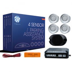 M-Tech ΣΥΣΤΗΜΑ ΠΑΡΚΑΡΙΣΜΑΤΟΣ 4 ΜΑΤΙΑ 12V ΑΣΗΜΙ ΜΕ BUZZER (ΔΙΑΜΕΤΡΟ ΑΙΣΘΗΤΗΡΑ 18mm)