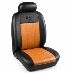 Πλήρες Σετ Καλύμματα Καθισμάτων Αυτοκινήτου από Ενισχυμένη Δερματίνη X' Χρώματος Ταμπά-Μαύρο Κέντημα