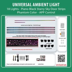 DIQ AMBIENT TYM01X (Universal Ambient Light with 18 Lights, Piano Black Starry Sky Strips)