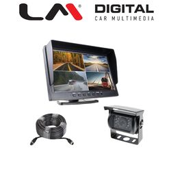 Σετ Μονιτορ 10.4 inch με διαχωρισμο για 4 εικονες, 12/24V, αναλυση 1024x600 . Περιλαμβανεται 1 κάμερα NTSC , AHD 1080p 170o, IP67
