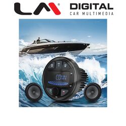 Μαύρο Marine MP3 Player lP6X waterproof, FM/AM receiver,Bluetooth 5.0 , FM radio with 18 stations preset, Bluetooth Music Streaming, can connect amplifier, Multiple compatibility.
