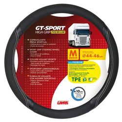 Lampa Κάλυμμα Τιμονιού Φορτηγού GT-SPORT Μαύρο με Ασημί Ραφή ? 44/46 cm Medium