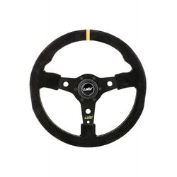 Luisi ΤΙΜΟΝΙ RACING CORSA 350mm ΤΡΙΑΚΤΙΝΟ ΣΟΥΕΤ ΜΑΥΡΟ LUISI