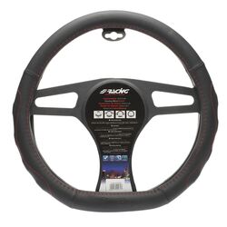 Simoni Racing ΚΑΛΥΜΜΑ ΤΙΜΟΝΙΟΥ COMPE ΜΑΥΡΟ ΜΕ ΚΟΚΚΙΝΗ ΡΑΦΗ 37>39cm  ΔΕΡΜΑΤΙΝΗ