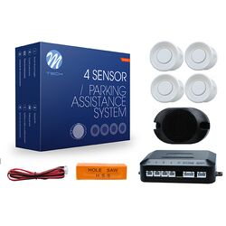 M-Tech ΣΥΣΤΗΜΑ ΠΑΡΚΑΡΙΣΜΑΤΟΣ 4 ΜΑΤΙΑ 12V ΛΕΥΚΑ ΜΕ BUZZER (ΔΙΑΜΕΤΡΟ ΑΙΣΘΗΤΗΡΑ 18mm)