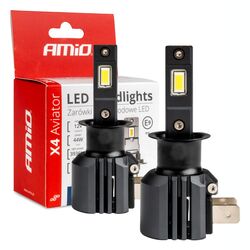 ΛΑΜΠΕΣ LED FULL CAN BUS H3 12V 44W 6.500K 3.936lm CSP X4 SERIES AVIATOR PLUG & PLAY ΑΜΙΟ - 2 ΤΕΜ.