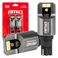 ΛΑΜΠΕΣ T15 W16W 12/24V 6.000K 4xSMD LED FULL CAN-BUS ΛΕΥΚΟ 3030 PRO SERIES AMIO - 2 ΤΕΜ.