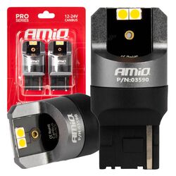 ΛΑΜΠΕΣ WY21W 12/24V 6.000K 4SMD LED CAN-BUS ΚΙΤΡΙΝΟ PRO SERIES AMIO - 2 ΤΕΜ.