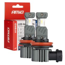 ΛΑΜΠΕΣ LED H8/Η9/Η11/Η16 12V 60W 6.000K 5.600lm +400% LED CAN-BUS HYBRID SERIES AMIO - 2 ΤΕΜ.