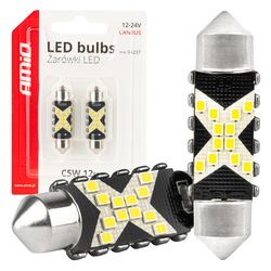 ΛΑΜΠΑΚΙΑ ΠΛΑΦΟΝΙΕΡΑΣ 39mm 12/24V C5W 5500K 12xSMD 2016 CAN-BUS FESTOON (ΛΕΥΚΟ) ΑΜΙΟ - 2 ΤΕΜ.