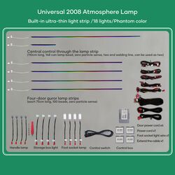 DIQ AMBIENT CRT 64 (BLACK) (Universal Thin Light Black Strip Ambient Light, 18 Lights with 64 colours)