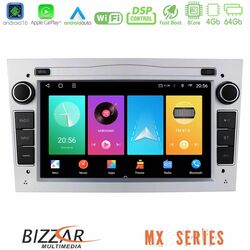 Bizzar MX Series Opel Astra/Corsa/Antara/Zafira 8core Android16 4+64GB Navigation Multimedia Deckless 7 με Carplay/AndroidAuto (OEM Style | Silver Color)