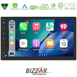 Bizzar 2DIN Deck 8core Android15 4+64GB Navigation Multimedia Deckless 6.9 με Carplay/AndroidAuto