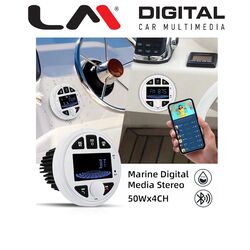 Λευκό Marine MP3 Player lP6X waterproof, FM/AM receiver,Bluetooth 5.0 , FM radio with 18 stations preset, Bluetooth Music Streaming, can connect amplifier, Multiple compatibility.
