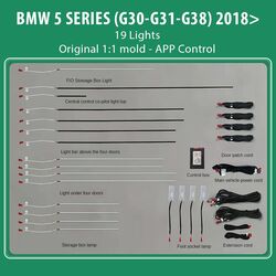 DIQ AMBIENT BMW S.5 (G30-G31-G38) mod. 2018> (Digital iQ Ambient Light for BMW Series 5 mod.2018-2024 with 19 Lights)