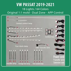 DIQ AMBIENT VW PASSAT III mod. 2019-2023 (Digital iQ Ambient Light for VW Passat mod. 2019-2023 with 18 Lights)