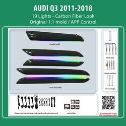 DIQ AMBIENT AUDI Q3 (8U) DYN (Digital iQ Ambient Light for Audi Q3 mod. 2011-2018 with 19 Lights, Carbon Look)