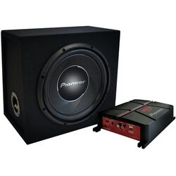 pioneer GXT-3730B Subwoofer and amplifier package, including 30 cm subwoofer in sealed enclosure and a 2-channel bridgeable amplifier