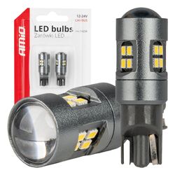 ΛΑΜΠΑΚΙΑ T10 W5W 12V/24V LED CAN-BUS 16xSMD 2016 ΛΕΥΚΟ ΦΩΣ 5.500K (ΣΕ ΧΡΩΜΑ ΧΡΩΜΙΟΥ) AMIO -  2 ΤΕΜ.