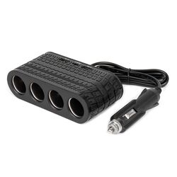ΑΝΤΑΠΤΟΡΑΣ ΑΝΑΠΤΗΡΑ 12/24V 120W ΜΑΥΡΟΣ - 4 ΘΕΣΕΙΣ - 2xUSB-A + 1xUSB-C - ΚΑΛΩΔΙΟ 80cm AMIO - 1 Τεμ.