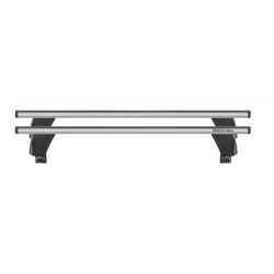 ΣΕΤ ROOF RACK ΜΠΑΡΕΣ ΟΡΟΦΗΣ ΑΛΟΥΜΙΝΙΟΥ DELTA M SILVER 123 cm ΣΕ AΣΗΜΙ ΧΡΩΜΑ ΜΕ ΚΑΠΑΚΙΑ ΑΚΡΩΝ TYPE G/FP ΓΙΑ ΑΠΛΗ ΟΡΟΦΗ MENABO - 2 ΤΕΜ.