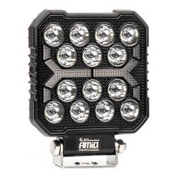 Amio - LED Λάμπα Εργασίας 42W 4200lm 6500K με Προειδοποιητικό Φως (Λευκό + Κίτρινο) – 9–36V Spot Αλουμινένια - 1 τεμ. - (04418/AM)