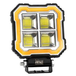 Amio - Προβολέας Εργασίας LED AWL84 FLOOD 48W 4800lm 6500K με σταθερή Κίτρινη LED μπάρα – 9–36V - 1 τεμ. (04428/AM)