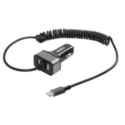 Lampa ΑΝΤΑΠΤΟΡΑΣ ΑΝΑΠΤΗΡΑ SILVER LINE 12/24V - 6000mA (2 USB & ΚΑΛΩΔΙΟ ΦΟΡΤΙΣΗΣ TYPE C) - 150 cm 