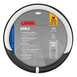 ΚΑΛΥΜΜΑ ΤΙΜΟΝΙΟΥ NOBLE (M) 37/39cm  ΜΑΥΡΟ/ΛΕΥΚΟ ΟΙΚΟΛΟΓΙΚΟ ΔΕΡΜΑ ΑΟΣΜΟ (ΠΑΧΟΣ 8,2cm) LAMPA