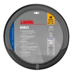 ΚΑΛΥΜΜΑ ΤΙΜΟΝΙΟΥ NOBLE (M) 37/39cm  ΜΑΥΡΟ/ΓΚΡΙ ΟΙΚΟΛΟΓΙΚΟ ΔΕΡΜΑ ΑΟΣΜΟ (ΠΑΧΟΣ 8,2cm) LAMPA
