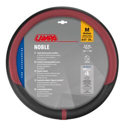 ΚΑΛΥΜΜΑ ΤΙΜΟΝΙΟΥ NOBLE (M) 37/39cm  ΜΑΥΡΟ/ΚΟΚΚΙΝΟ ΟΙΚΟΛΟΓΙΚΟ ΔΕΡΜΑ ΑΟΣΜΟ (ΠΑΧΟΣ 8,2cm) LAMPA