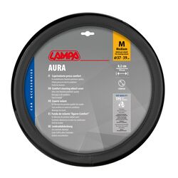 ΚΑΛΥΜΜΑ ΤΙΜΟΝΙΟΥ AURA (M) 37/39cm  ΜΑΥΡΟ ΟΙΚΟΛΟΓΙΚΟ ΔΕΡΜΑ ΑΟΣΜΟ (ΠΑΧΟΣ 8,2cm) LAMPA