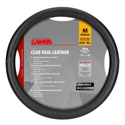 ΚΑΛΥΜΜΑ ΤΙΜΟΝΙΟΥ ΦΟΡΤΗΓΟΥ CLUB REAL LEATHER ΔΕΡΜΑΤΙΝΟ ΜΑΥΡΟ (M) 44-46cm ΠΑΧΟΥΣ 10cm 1ΤΕΜ. LAMPA