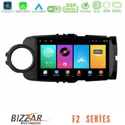 Bizzar F2 Series 8Core Android16 4+64GB  Toyota Yaris 2015-2019  Navigation Multimedia Tablet 9 (Μαύρο Χρώμα)