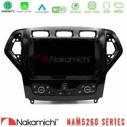 Nakamichi NAM5260 Series 4Core Android13 4+64GB Ford Mondeo 2007-2010 (Auto AC με NAVI) Navigation Multimedia Tablet 9 Με Carplay &amp; Android Auto