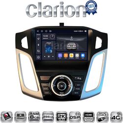 CLARION GLK75150 Multimedia οθόνη συμβατή για Ford Focus 2011 > 2018 με 8 πύρηνο επεξεργαστή SnapDragon με 8GB/256GB και 2Κ οθόνη