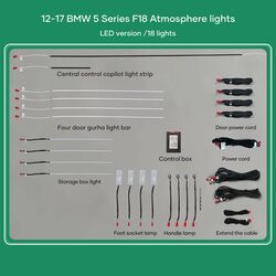 DIQ AMBIENT BMW S.5 (F10-F11-F18) mod. 2012-2017 (Digital iQ Ambient Light for BMW Series 5 mod.2012-2017 with 18 Lights, 11 Colors)