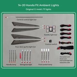 DIQ AMBIENT HONDA JAZZ III mod. 2013-2020 (Digital iQ Ambient Light Honda Jazz mod. 2013-2020 with 18 Lights)