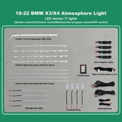 DIQ AMBIENT BMW X3-X4 (G01) mod. 2018> (Digital iQ Ambient Light for BMW X3 - X4 mod. 2018> with 17 Lights, 11 Colours)