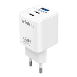 Φορτιστής Wink4U PD65W 2xUSB-C+A GaN WT P90.03.04