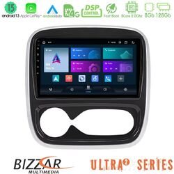 Bizzar Ultra Series Renault/Nissan/Opel/Fiat 8core Android13 8+128GB Navigation Multimedia Tablet 9  (AUTO A/C)