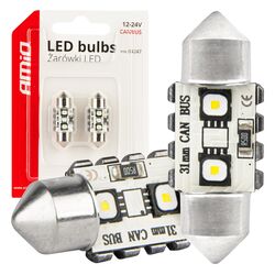 ΛΑΜΠΑΚΙΑ ΠΛΑΦΟΝΙΕΡΑΣ 31mm 12/24V C5W 5500K 12xSMD 3838 CAN-BUS FESTOON (ΛΕΥΚΟ) ΑΜΙΟ - 2 ΤΕΜ.