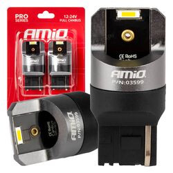 ΛΑΜΠΑΚΙΑ W21W 12/24V 6.000K 2SMD LED FULL CAN-BUS ΛΕΥΚΑ PRO SERIES AMIO - 2 Τεμ.